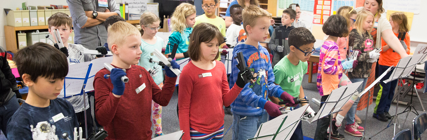 Hanawalt Elementary School Students Playing Musical Instruments